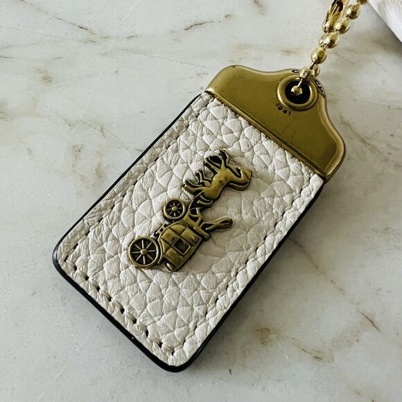 COACH Emery Chalk Multi Pebble Leather Crossbody Bag With Varsity Stripe - Picture 7 of 13